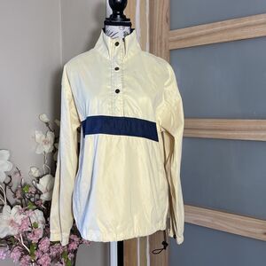 Golf Antigua Windbreaker Jacket Womens Small Light Yellow Half Zipper
